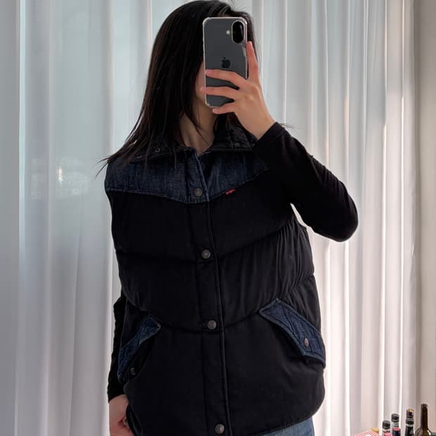 [M]리바이스 Levi's 재팬 레드탭 데님 다운 패딩 베스트