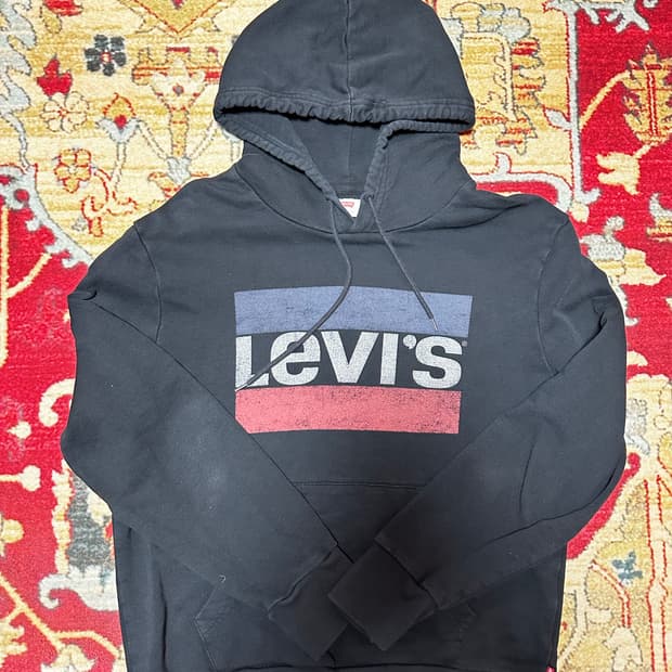 리바이스 로고 후드 블랙 S