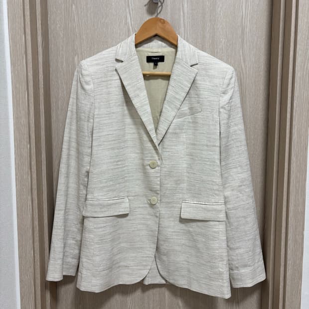 띠어리 여성 린넨자켓 0사이즈/아이보리