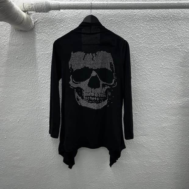 Skull back printing cardigan