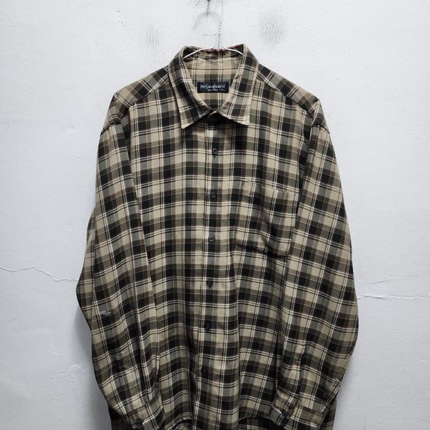 입생로랑 YSL 빈티지 체크 셔츠 
