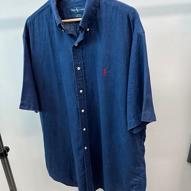 115) 폴로 네이비 린넨셔츠 