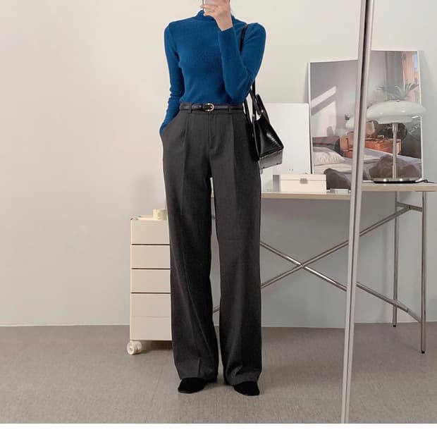 (2개 일괄판매 )사색 슬랙스 겨울 슬랙스 차콜 슬랙스 카키 슬랙스 L