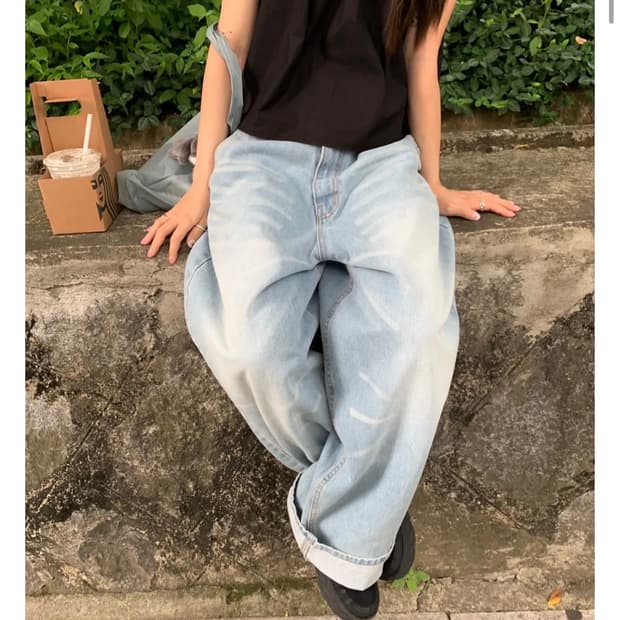 amilt 아밀트 머스트 벌룬 와이드데님팬츠 light blue