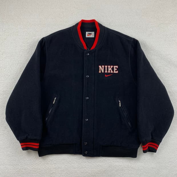 90‘s 나이키 올드스쿨 빅스우시 모직 바시티 자켓