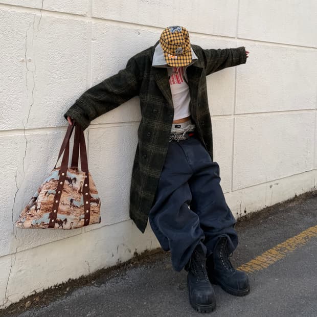 스투시 모헤어 코트 L