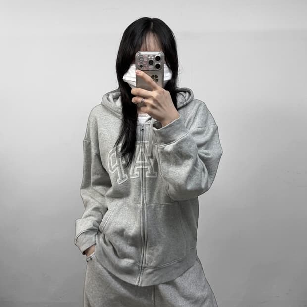 갭 Gap 스펠 로고 후드집업 그레이
