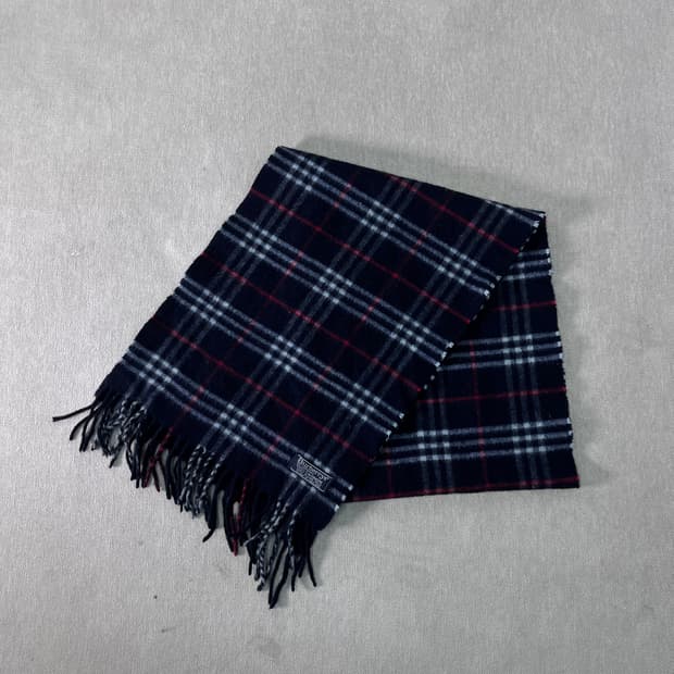 버버리 노바체크 캐시미어 네이비 머플러