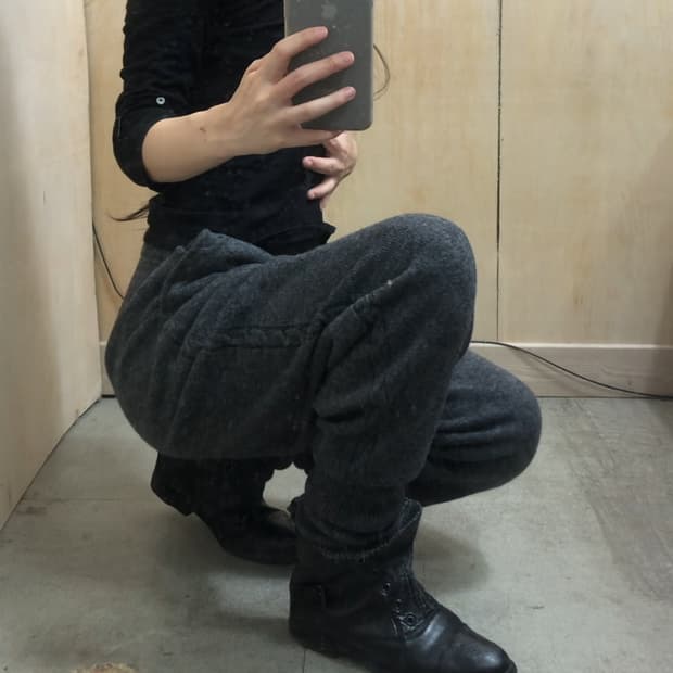 [직수입] 빈티지 레더 니트 부츠