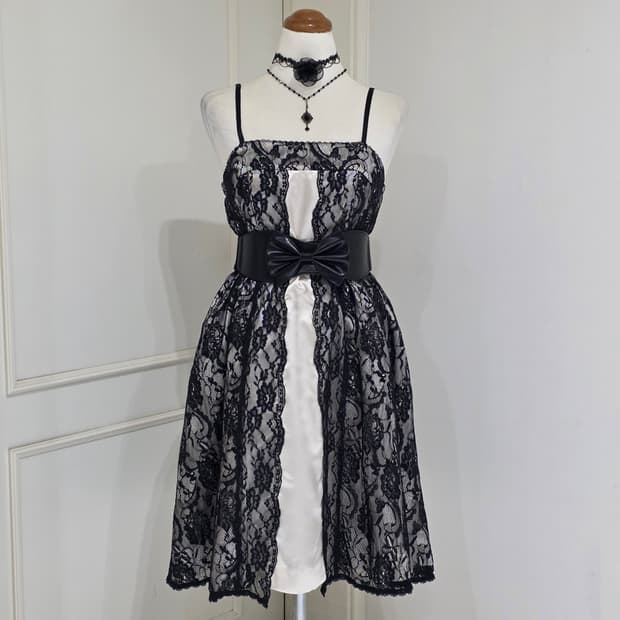 일본빈티지)블랙 고딕로리타st 레이스 앤틱 바로크 로맨틱 원피스