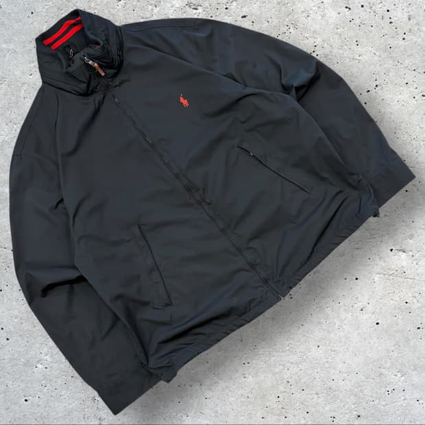 [XL] 폴로 랄프로렌 나일론 블랙 바람막이 자켓 B370