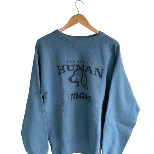 (새제품) 휴먼메이드 츠리아미 맨투맨 블루 L