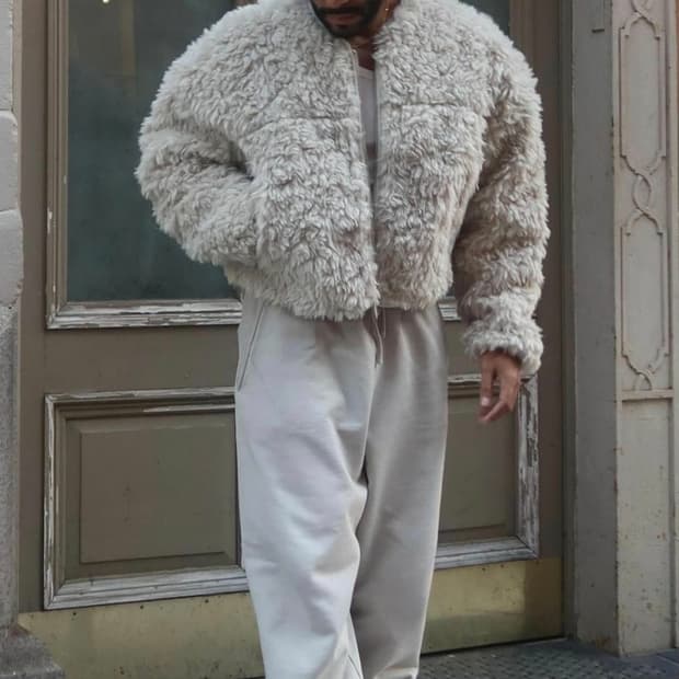 엔타이어 스튜디오 샤기 오버코트M사이즈