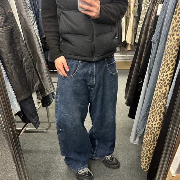 38) 사우스폴 올드스쿨 진청 힙합 데님팬츠