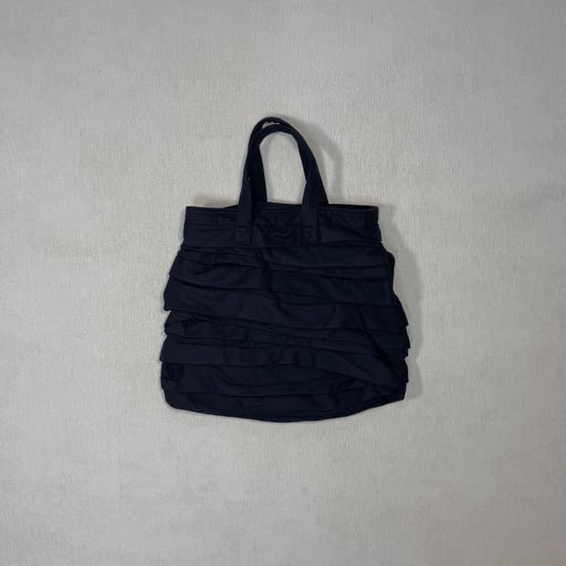 Ruffle Navy Tote Bag