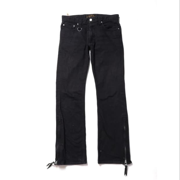 Skull Flight Hem Zip Denim Pants