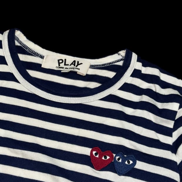 꼼데가르송 더블하트 플레이 롱슬리브 