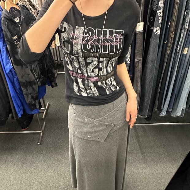 M)Japanese vintage 여성 y2k 그래픽 롱슬리브