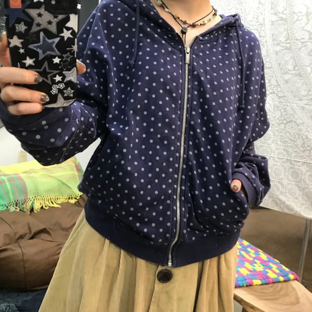 코데즈컴바인 여성 도트 후드집업 