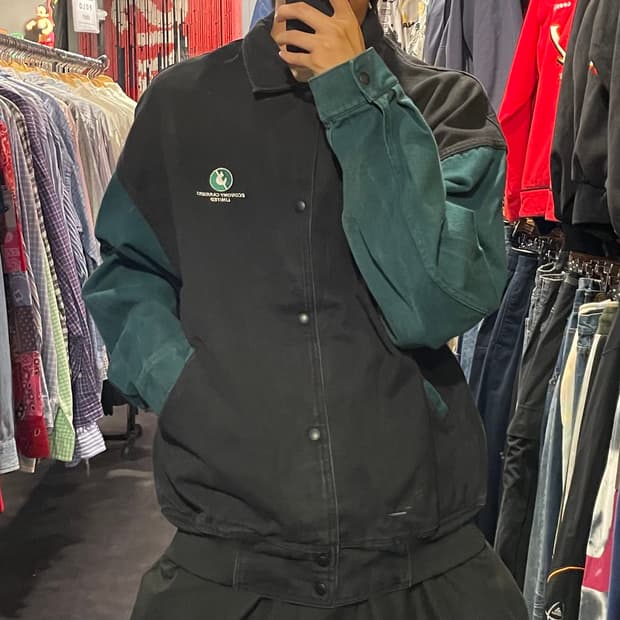 [IM] VTG 블랙 바시티 자켓