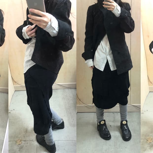 [직수입] 빈티지 RARE 미디 스커트 블랙