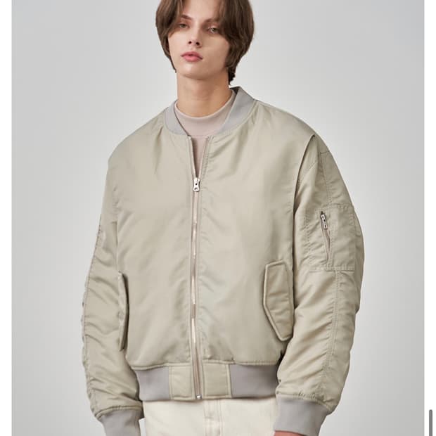 드로우핏 플래쉬드 퍼커링 MA-1 [DUSTY CREAM]