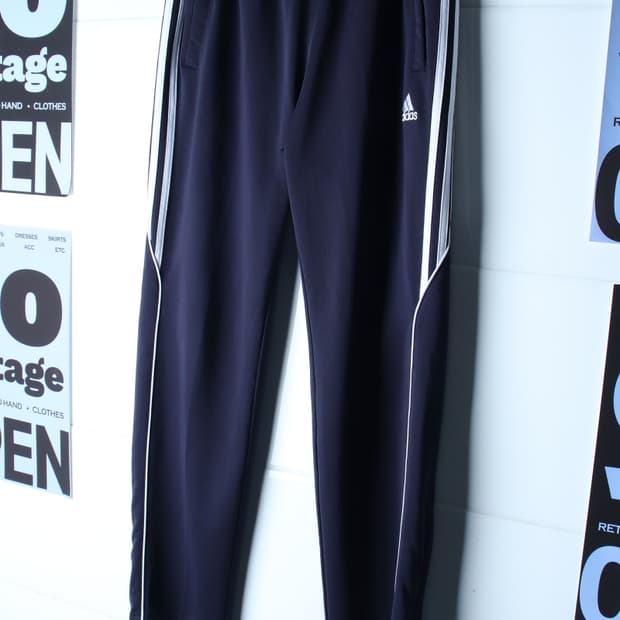 (XL-2XL) 아디다스 트레이닝복 바지 네이비 삼선 밴딩-P10760
