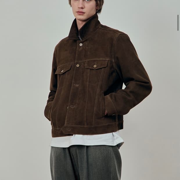 STU 고트 스웨이드 트러커 자켓 L [에스티유]