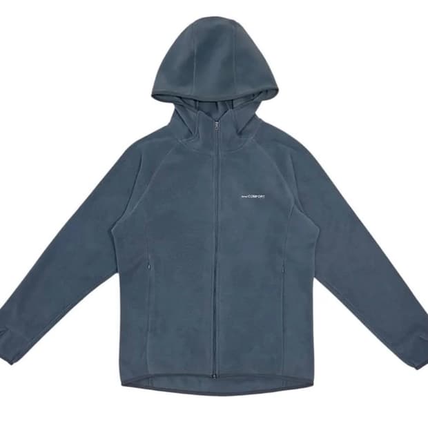 지초이 컴포트 24-006 쿨그레이 플리스 집 후디 후드집업