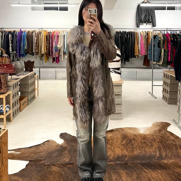 VTG fur suede coat 스웨이드 퍼 코트