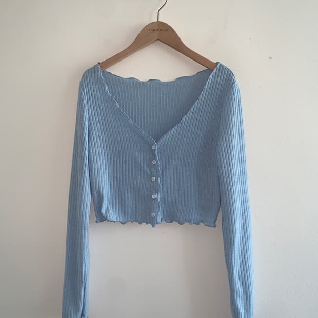 rill button cardigan(sky blue)