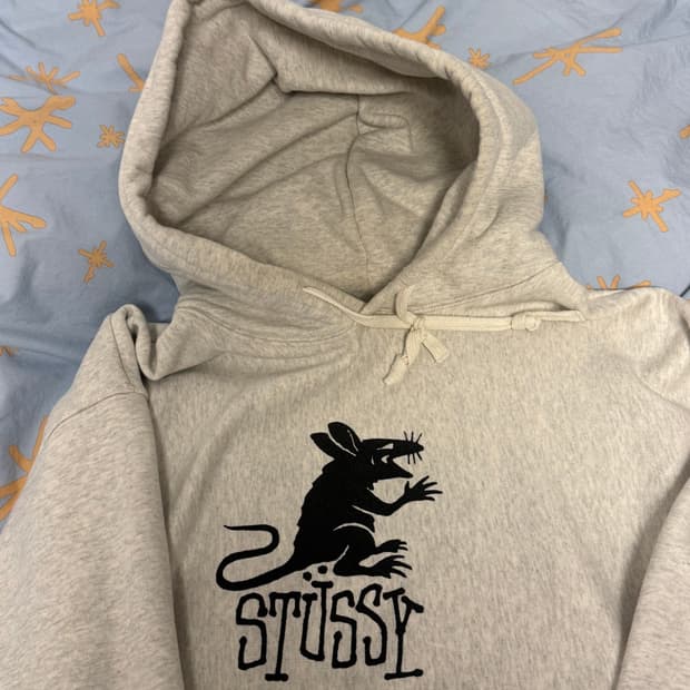 스투시 랫 후드 애쉬 헤더 L사이즈