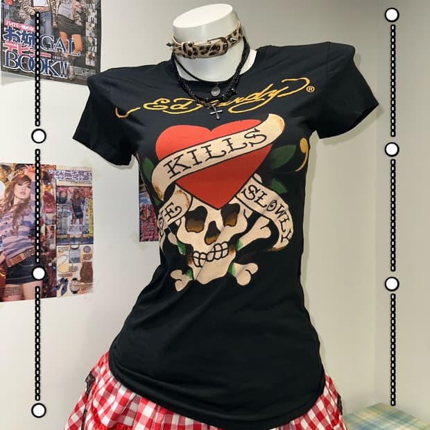 Skull Printed Black Slim T-shirt