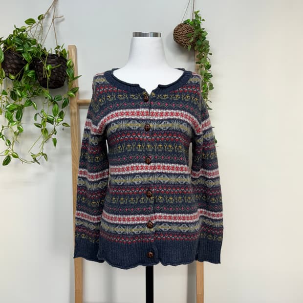 JPN/ 페어아일니트가디건 모리걸가디건 빈티지가디건