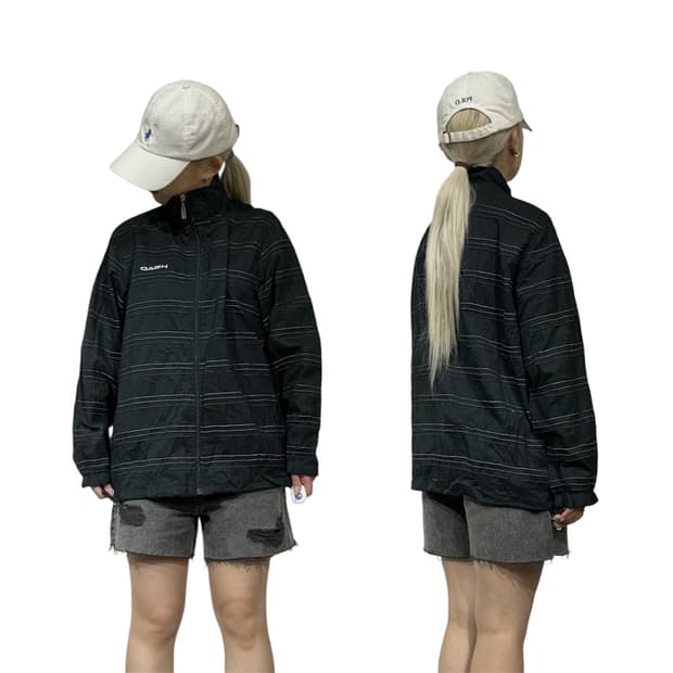 헤드 블랙 스트라이프 바람막이 자켓 L