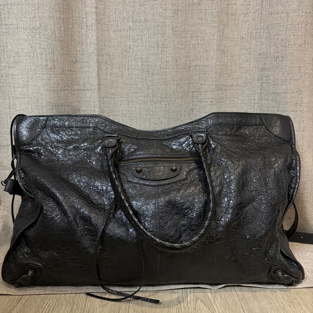 발렌시아가 르 시티 트래블백 라지 블랙  (810364)
