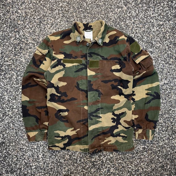 빈티지 이탈리아 군 우드랜드 필드 자켓 (L) 
