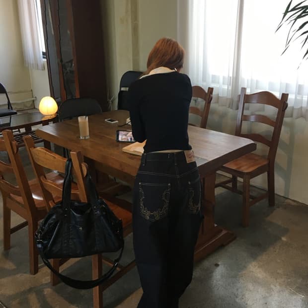 아워캐비넷 ourcabinet 1980 데님팬츠