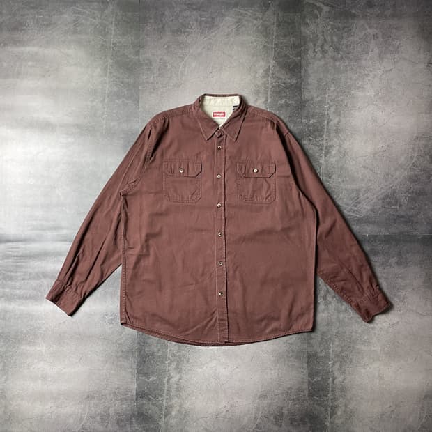 WRANGLER 랭글러 빈티지 브라운 코튼셔츠 A00400