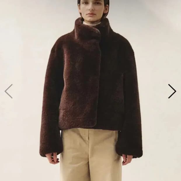 모한 하이넥 퍼자켓 브라운 s