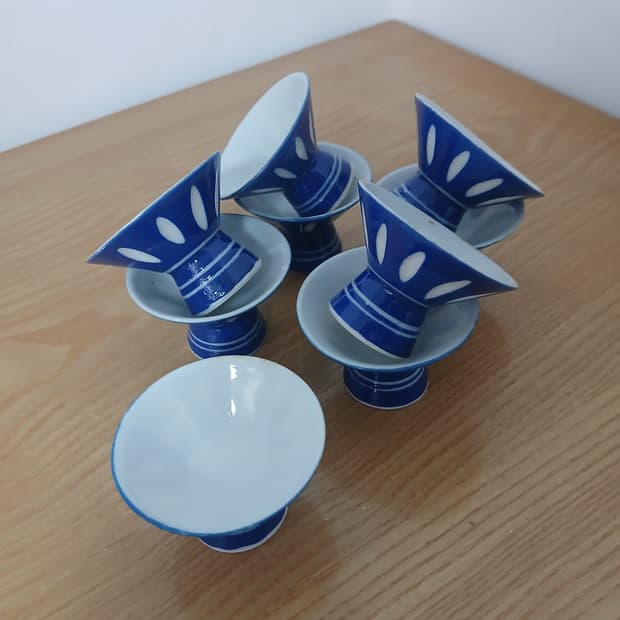 오래된 일본 사케잔,찻잔 9개 일괄