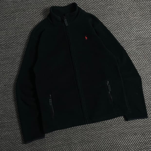 폴로 랄프로렌 포니 블랙 미니멀 후리스 자켓y 3427