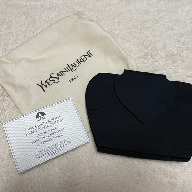 빈티지 입생로랑 yves saint laurent 블랙 하트 클러치