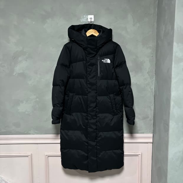 노스페이스 구스다운 롱패딩 블랙