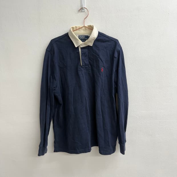 폴로 랄프로렌 네이비 럭비 셔츠 XL
