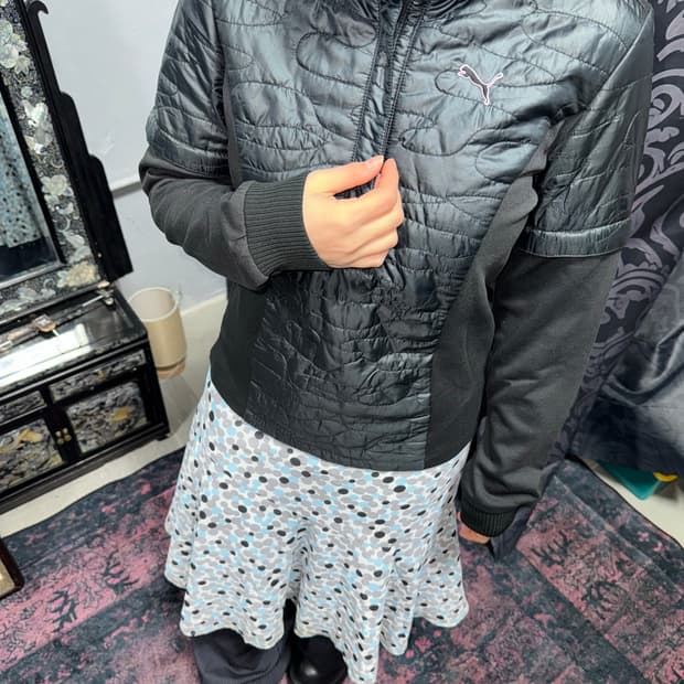 푸마 블랙 퀼팅 집업 / Y2K 스트릿 무드 추천!