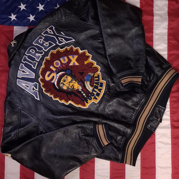 오리지날 90's NFL SIOUX FALLS 아비렉스 리얼레더 자켓