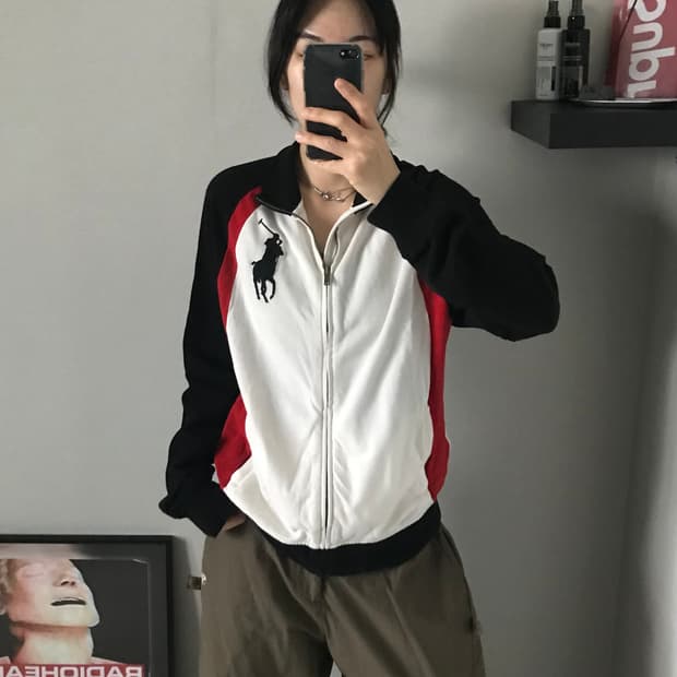 폴로 랄프로렌 빅포니로고 코튼 집업 져지