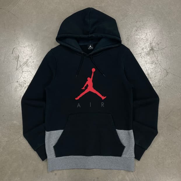 조던 블랙 믹스 컬러 빅로고 후드티