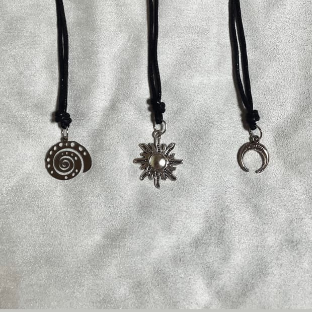 Vintage Leather Necklace pendant